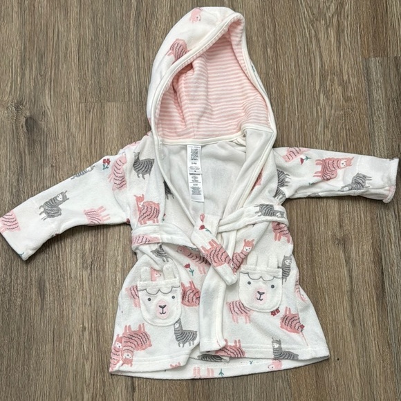 Cozy Kids Pajamas with Hood - Pink and White - Picture 1 of 5